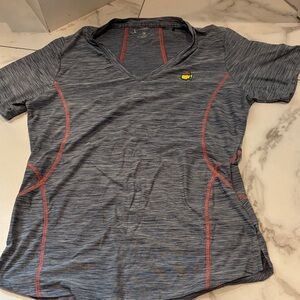Master’s Magnolia Gray Athletic T-Shirt with Red and Yellow Accents